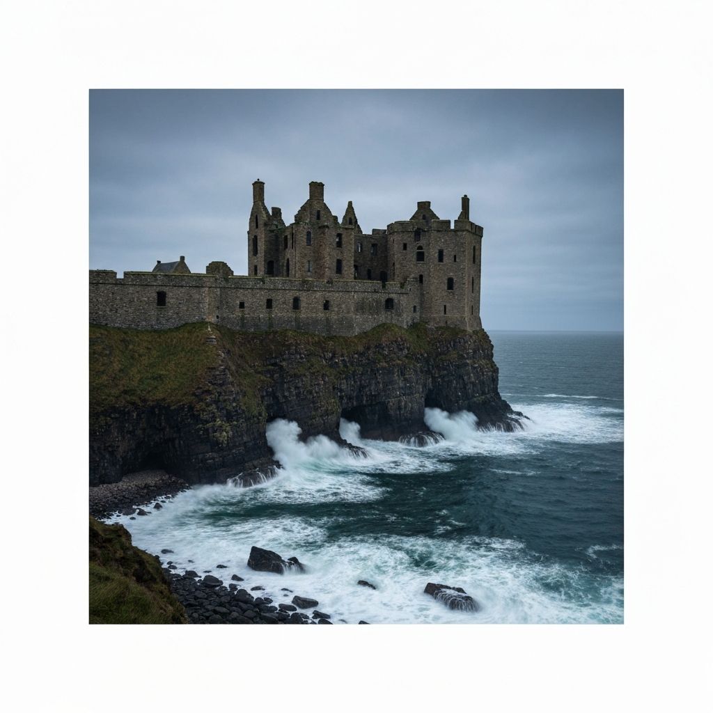 St Andrews Castle ruins on the clifftop above the North Sea